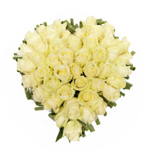 Afscheidsbloemen groot wit hart groene rand