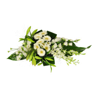 Afscheidsbloemen witte margrieten rozen